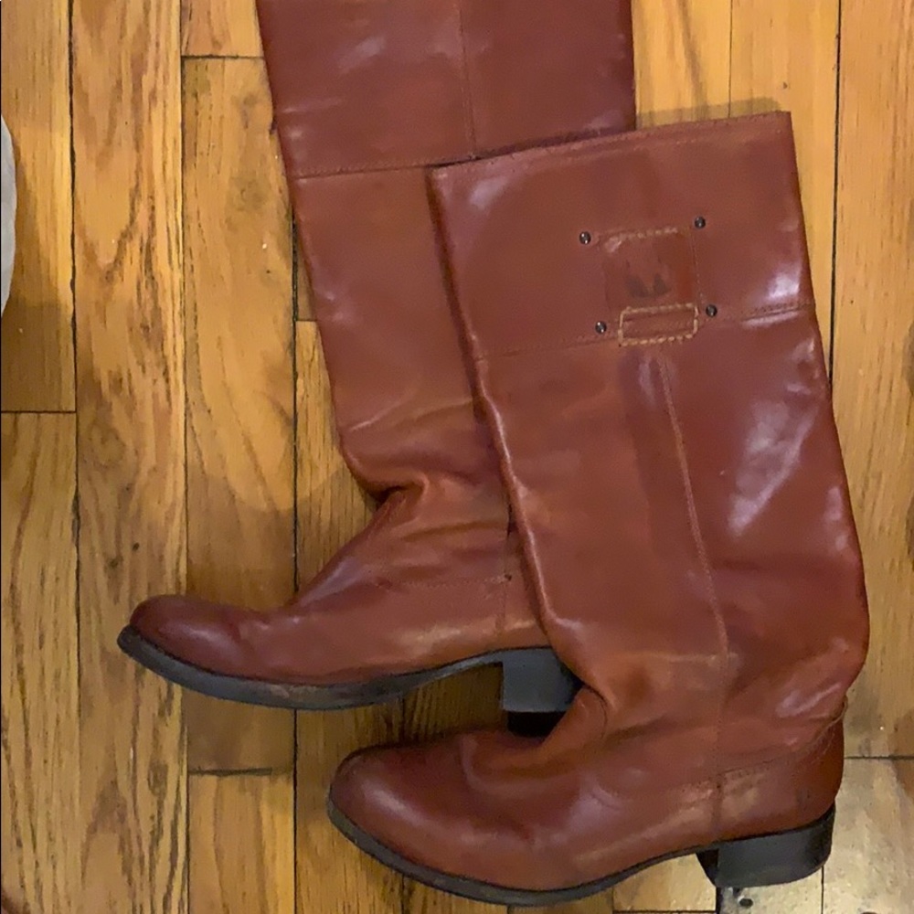 Cognac Knee High Frye Boots